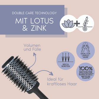 PARSA Beauty PROFESSIONAL Lotus Volumenbürste groß – 44 mm Rundbürste für mehr Fülle