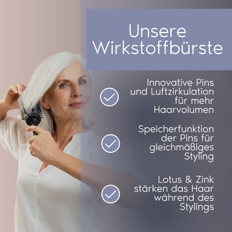 PARSA Beauty PROFESSIONAL Lotus Volumenbürste groß – 44 mm Rundbürste für mehr Fülle