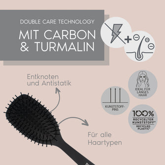 PARSA Beauty PROFESSIONAL Haarkamm – Carbon & Turmalin gegen Frizz