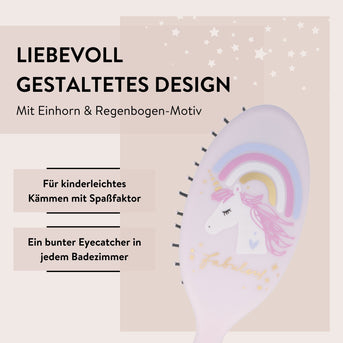 PARSA Beauty KIDS Haarbürste Einhorn Regenbogen Kinder Bürste