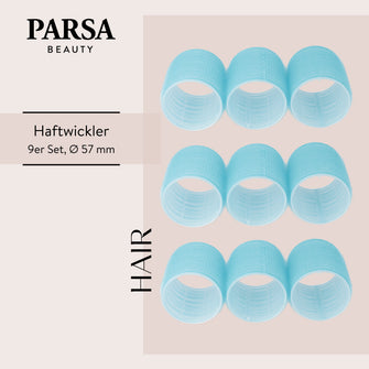 PARSA Beauty selbsthaftende Haftwickler Lockenwickler Klettwickler 57mm 9 Stück für Volumen