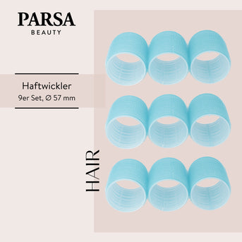 PARSA Beauty selbsthaftende Haftwickler Lockenwickler Klettwickler 57mm 9 Stück für Volumen