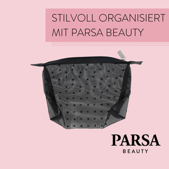 PARSA Beauty ESSENTIAL Kosmetiktasche Mesh schwarz Make-up Tasche