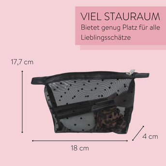 PARSA Beauty ESSENTIAL Kosmetiktasche Mesh schwarz Make-up Tasche