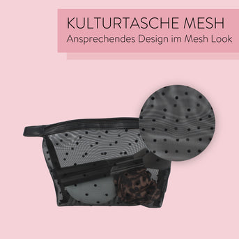 PARSA Beauty ESSENTIAL Kosmetiktasche Mesh schwarz Make-up Tasche