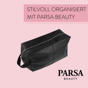 PARSA Beauty ESSENTIAL Kulturtasche Kunstleder schwarz Kosmetiktasche