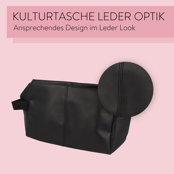 PARSA Beauty ESSENTIAL Kulturtasche Kunstleder schwarz Kosmetiktasche