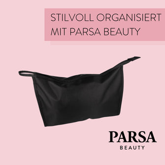 PARSA Beauty ESSENTIAL Kulturtasche groß eckig schwarz Tasche