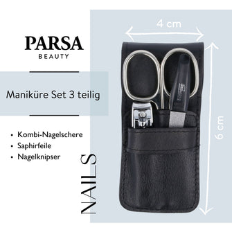 PARSA Beauty Professional Profi-Maniküre-Set, 3-teilig, in Nappaleder