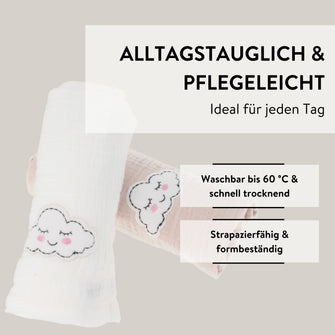 PARSA Beauty BABY Babytuch Musselin weiß beige 2 Stück Set