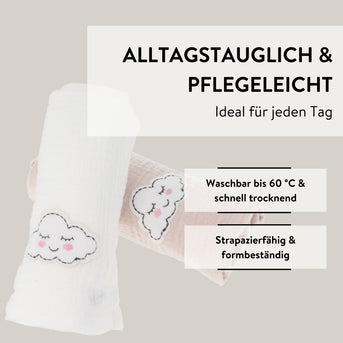 PARSA Beauty BABY Babytuch Musselin weiß beige 2 Stück Set
