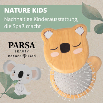 PARSA Beauty NATURE KIDS Bürste Koala Print Bambus Kinder Haarbürste