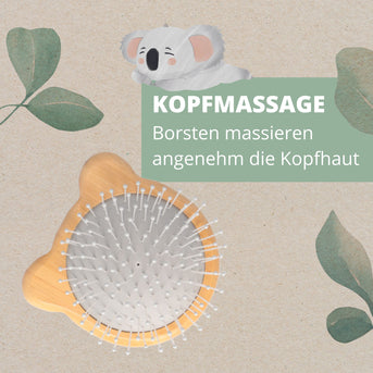 PARSA Beauty NATURE KIDS Bürste Koala Print Bambus Kinder Haarbürste