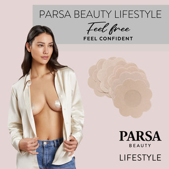 PARSA Beauty LIFESTYLE Satin Nipple Covers beige – hautschonend & blickdicht