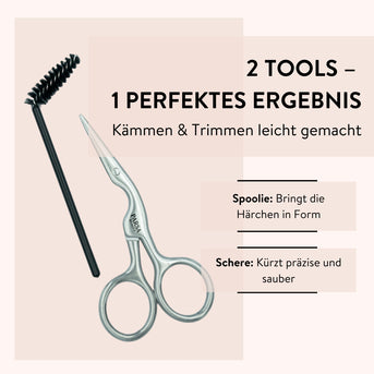 PARSA Beauty ESSENTIAL Augenbrauenschere mit Spoolie Schere