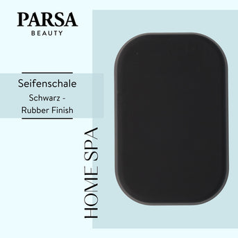 PARSA Beauty ESSENTIAL Seifenschale schwarz Badaccessoire Rubber Look