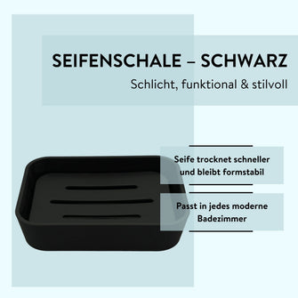 PARSA Beauty ESSENTIAL Seifenschale schwarz Badaccessoire Rubber Look