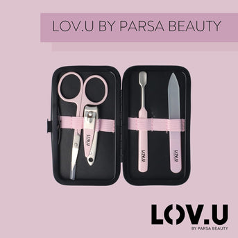 PARSA Beauty LOV.U Maniküre Set 4teilig schwarz Nagelpflege
