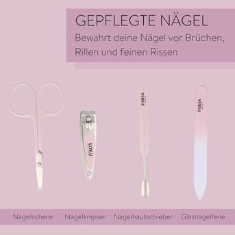 PARSA Beauty LOV.U Maniküre Set 4teilig schwarz Nagelpflege