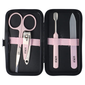 PARSA Beauty LOV.U Maniküre Set 4teilig schwarz Nagelpflege