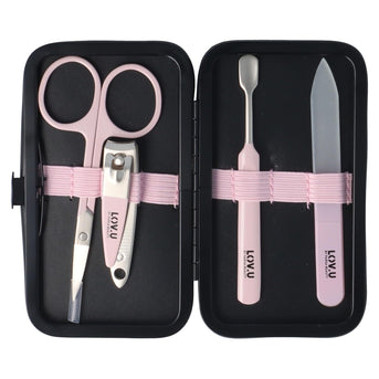 PARSA Beauty LOV.U Maniküre Set 4teilig schwarz Nagelpflege