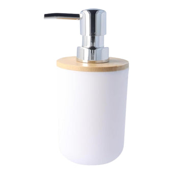 PARSA Beauty ESSENTIAL Bambus Seifenspender weiß rund Spender
