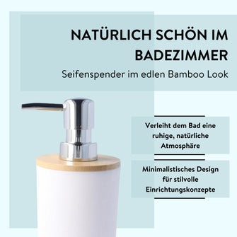 PARSA Beauty ESSENTIAL Bambus Seifenspender weiß rund Spender
