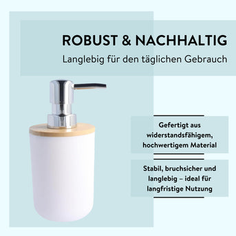 PARSA Beauty ESSENTIAL Bambus Seifenspender weiß rund Spender