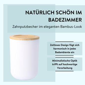 PARSA Beauty ESSENTIAL Bambus Zahnputzbecher weiß rund Becher