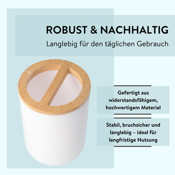 PARSA Beauty ESSENTIAL Bambus Zahnputzbecher weiß rund Becher