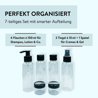 PARSA Beauty ESSENTIAL Reise Refill Set Nachfüllflaschen Kosmetik 7-tlg.