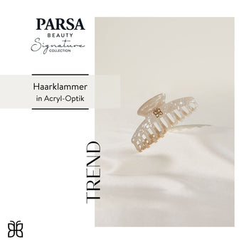 PARSA Beauty SIGNATURE COLLECTION Haarklammer Acryl beige – zeitlos & leicht