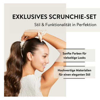 PARSA Beauty SIGNATURE COLLECTION Scrunchie-Set beige – 2er-Set mit Charm