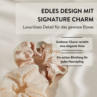 PARSA Beauty SIGNATURE COLLECTION Scrunchie-Set beige – 2er-Set mit Charm