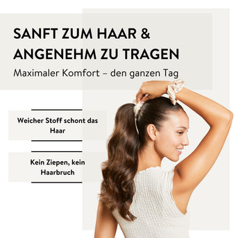 PARSA Beauty SIGNATURE COLLECTION Scrunchie-Set beige – 2er-Set mit Charm
