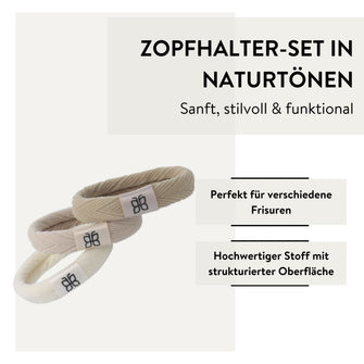 PARSA Beauty SIGNATURE COLLECTION Haargummi beige 3er-Set – sanft & stylisch