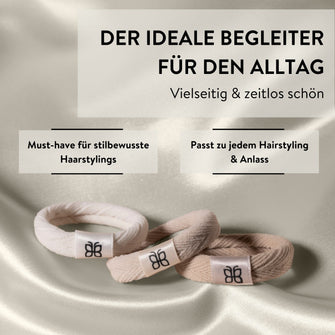 PARSA Beauty SIGNATURE COLLECTION Haargummi beige 3er-Set – sanft & stylisch