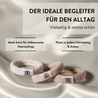 PARSA Beauty SIGNATURE COLLECTION Haargummi beige 3er-Set – sanft & stylisch