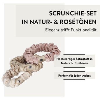 PARSA Beauty SIGNATURE COLLECTION Haargummi 3er-Set – Rosé & beige Satin