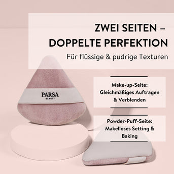 PARSA Beauty 2-in-1 Make-up & Powder Puff – für flüssige & pudrige Texturen