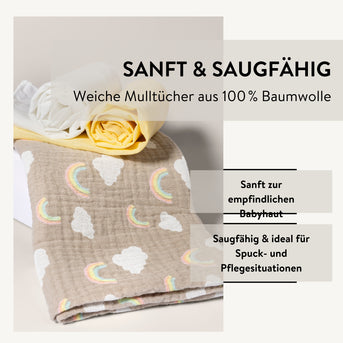 PARSA Beauty BABY Mulltücher 3er Set – weich, vielseitig & bedruckt