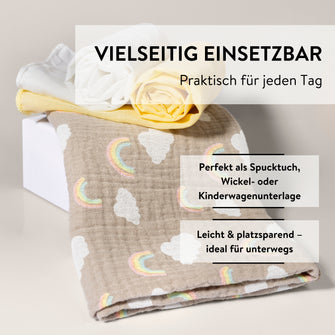 PARSA Beauty BABY Mulltücher 3er Set – weich, vielseitig & bedruckt