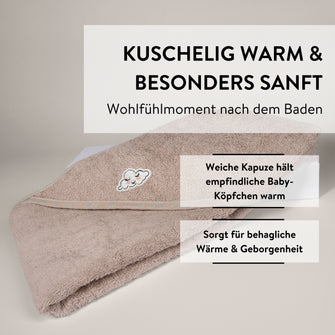 PARSA Beauty BABY Kapuzenhandtuch – mit Stickerei & kuschelweichem Baumwollstoff