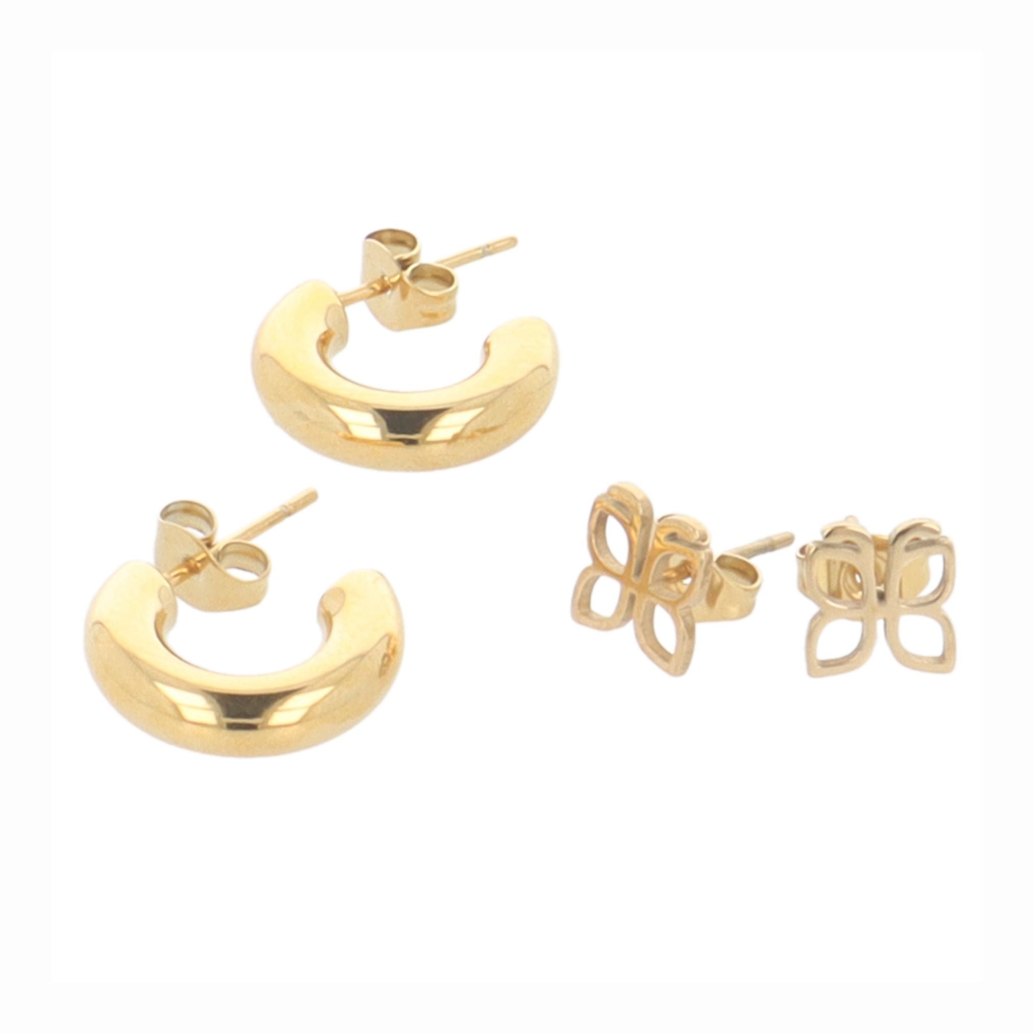 PARSA Beauty SIGNATURE Creolen-Set gold – 4-tlg. aus Edelstahl, 18K vergoldet