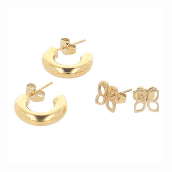 PARSA Beauty SIGNATURE Creolen-Set gold – 4-tlg. aus Edelstahl, 18K vergoldet
