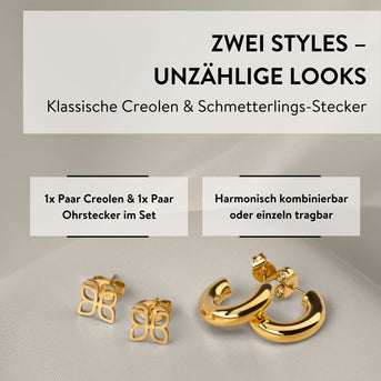 PARSA Beauty SIGNATURE Creolen-Set gold – 4-tlg. aus Edelstahl, 18K vergoldet