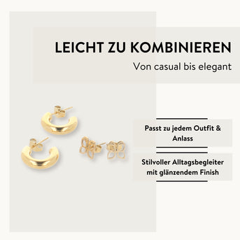 PARSA Beauty SIGNATURE Creolen-Set gold – 4-tlg. aus Edelstahl, 18K vergoldet