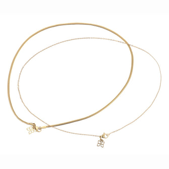 PARSA Beauty SIGNATURE Halsketten-Set gold – 2-tlg. Snake & Eyelet Chain, Edelstahl 18K vergoldet