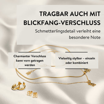 PARSA Beauty SIGNATURE Halsketten-Set gold – 2-tlg. Snake & Eyelet Chain, Edelstahl 18K vergoldet