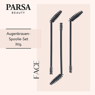 PARSA Beauty Essential Duo Spoolies, 3er-Set Augenbrauenbürsten für Styling & Soap Brows
